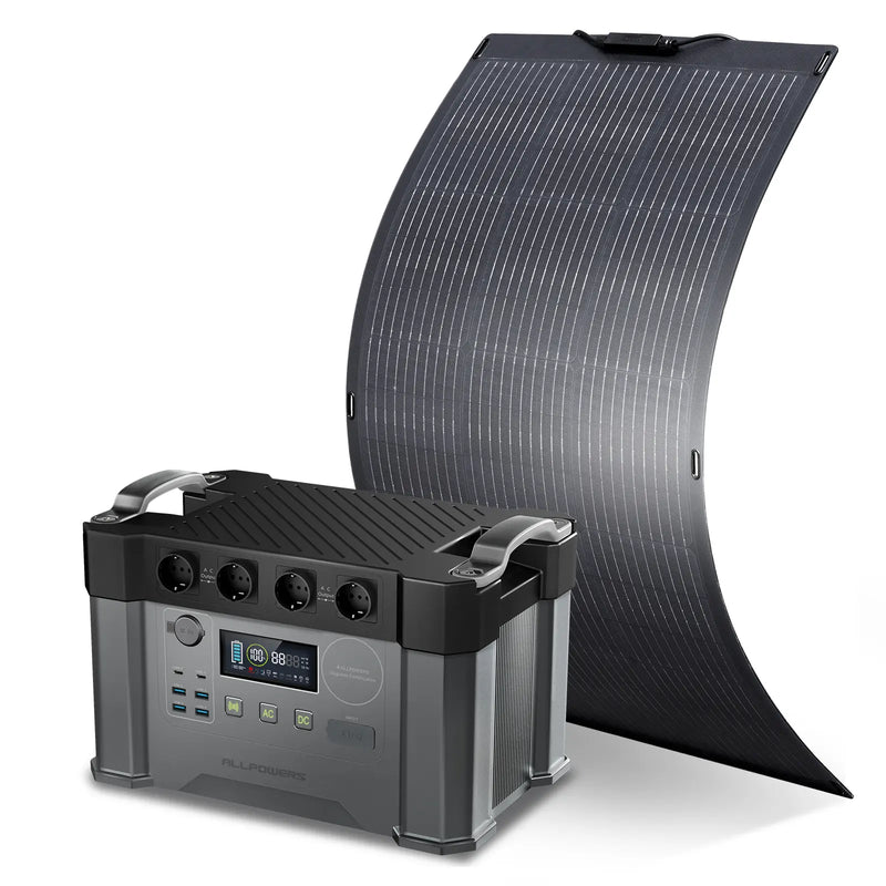 ALLPOWERS Solar Generator Kit 2400W (S2000 Pro + SF100 100W Flexible Solar Panel)
