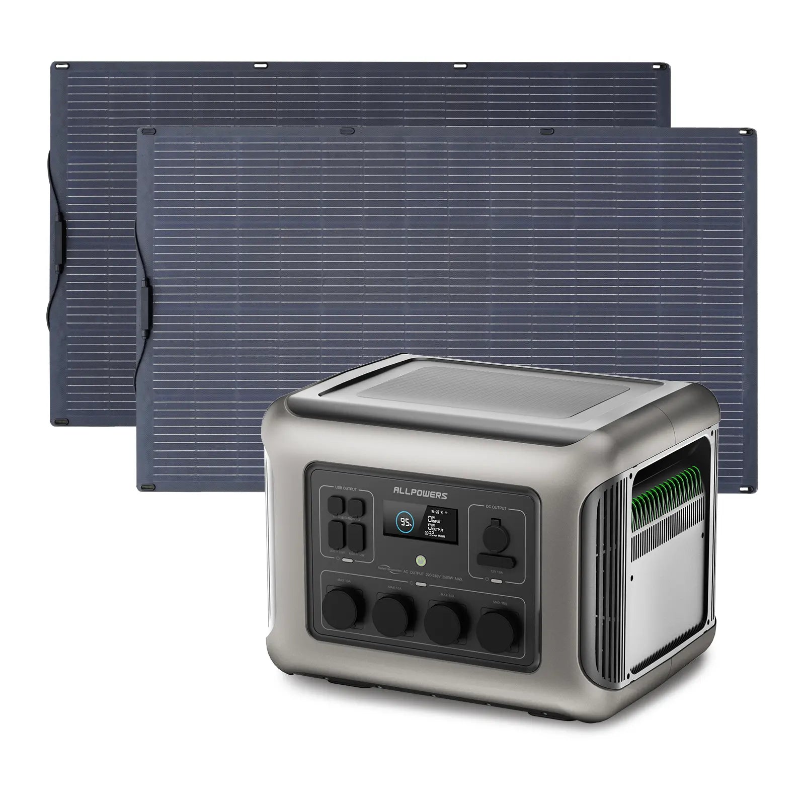 ALLPOWERS Solar Generator Kit 2500W (R2500 + SF200 200W Flexible Solar Panel)