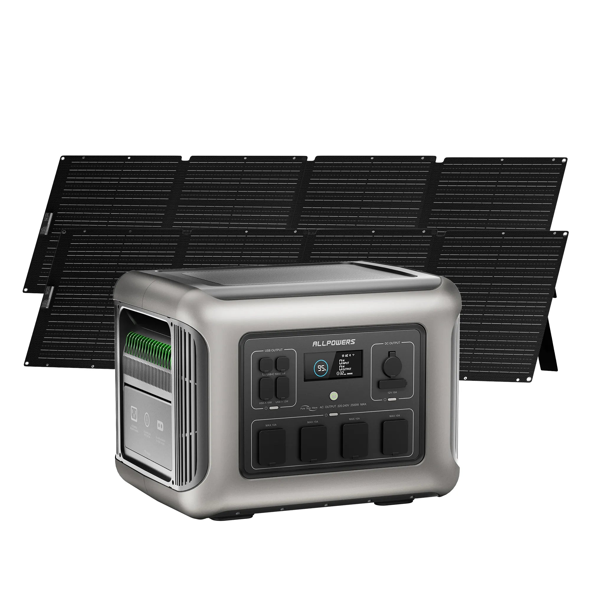 ALLPOWERS Solar Generator Kit 2500W (R2500-V2-UK + SE200 200W Solar Panel)