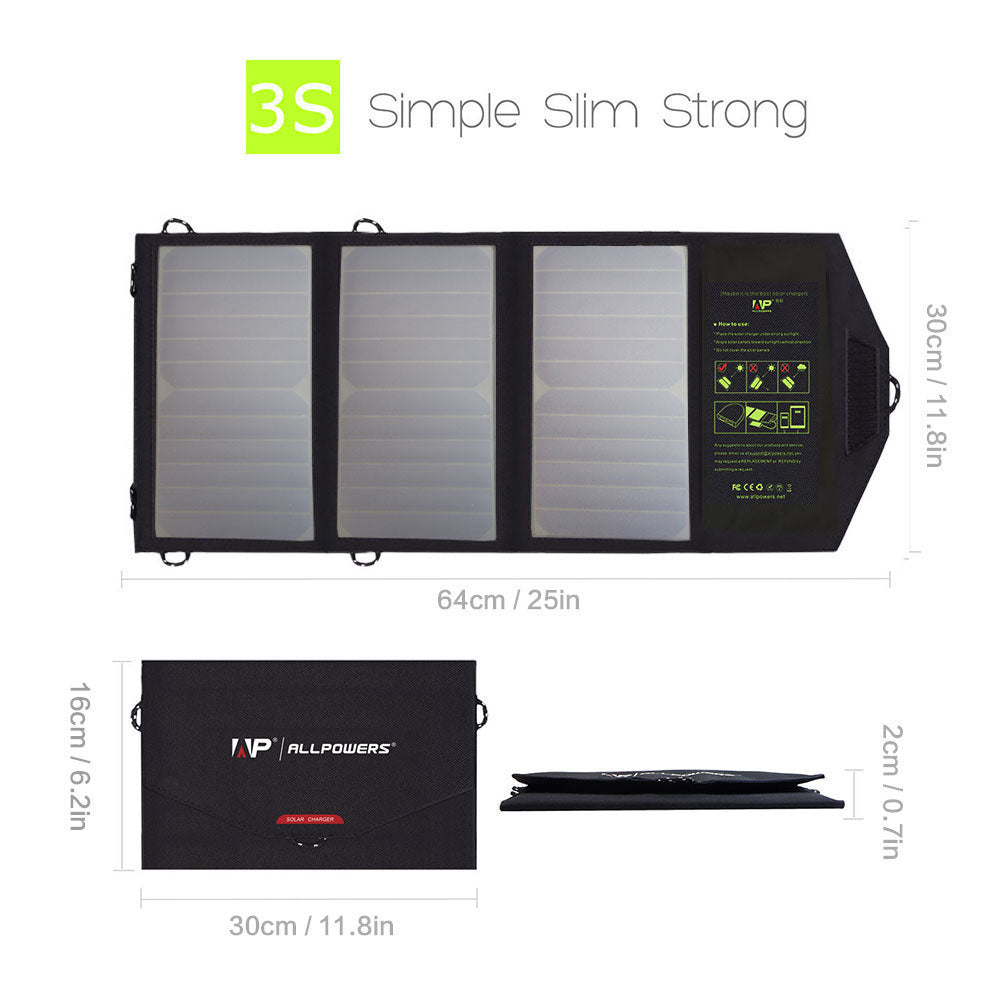 ALLPOWERS 5V 21W Portable Solar Panel Charger