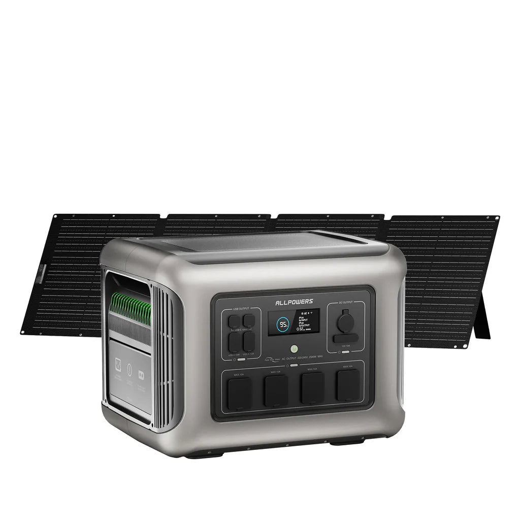 ALLPOWERS Solar Generator Kit 2500W (R2500-V2-UK + SE200 200W Solar Panel)